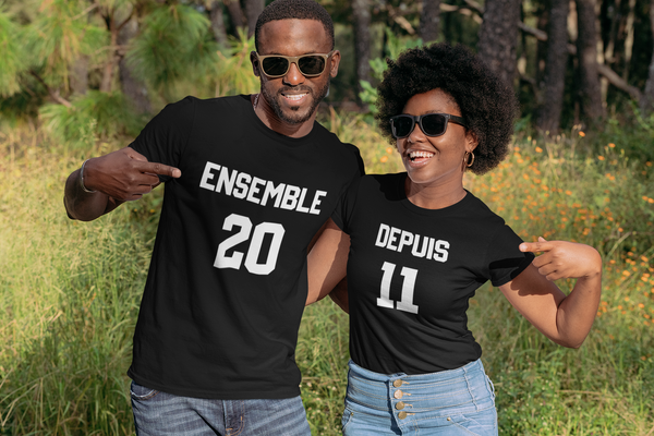 T-shirt Couple personnalisable Ensemble Depuis Planetee true