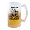Chope de bière Mario Prénom Pilier de Bar - Planetee