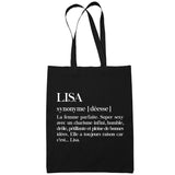 Sac Tote Bag Lisa Définition Prénom - Planetee