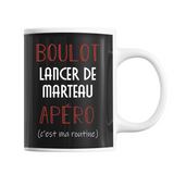 Mug Lancer de Marteau C'est ma Routine - Planetee