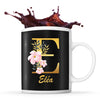 Mug noir Eléa Lettre Fleur - Planetee