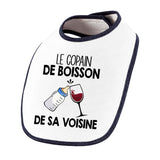 Bavoir bébé Le copain de boisson de sa voisine Vin - Planetee