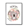 Affiche Sofia Bébé d'amour Koala - Planetee