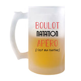 Chope de Bière Natation C'est ma Routine - Planetee