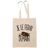 Sac Tote Bag mammouth je le ferai demain beige - Planetee