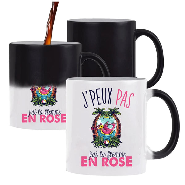 Mug Magique J'peux pas Flamant rose flemme - Planetee