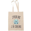 Sac Tote Bag J'peux pas Curling beige - Planetee