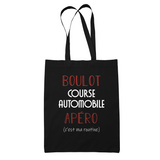 Sac Tote Bag Course Automobile C'est ma Routine - Planetee