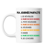 Mug blanc KickBoxing Journée Parfaite - Planetee