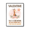 Affiche Valentine Cou Monté Girafe - Planetee