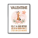 Affiche Valentine Cou Monté Girafe - Planetee