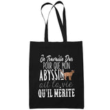 Sac Tote Bag Abyssin Je travaille dur Noir - Planetee