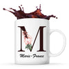 Mug Blanc Marie-France Lettre Fleur - Planetee