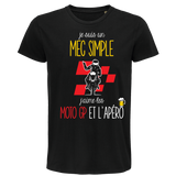 T-shirt homme Mec Simple, j'aime les motos et l'apéro - Planetee