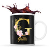 Mug noir Gaëlle Lettre Fleur - Planetee