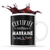 Mug noir Certifiée Marraine - Planetee