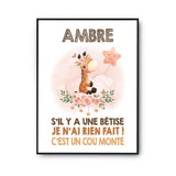 Affiche Ambre Cou Monté Girafe - Planetee