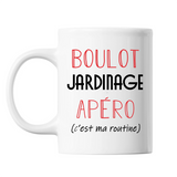 Mug Jardinage C'est ma Routine Blanc - Planetee