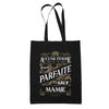 Tote Bag Noir Femme Parfaite Mamie - Planetee
