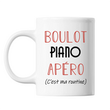 Mug Piano C'est ma Routine Blanc - Planetee