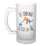 Chope de bière Curling c'est la vie Sport - Planetee