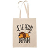 Sac Tote Bag lion je le ferai demain beige - Planetee