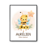 Affiche Aurélien bébé d'amour abeille - Planetee