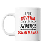 Mug Je veux devenir Aviatrice comme Maman - Planetee