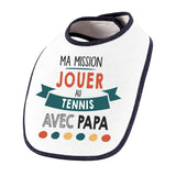 Bavoir bébé Ma mission Tennis avec Papa - Planetee