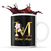Mug noir Marie-Ange Lettre Fleur - Planetee