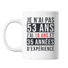 Mug 53 Ans Expérience Blanc - Planetee