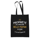 Tote Bag Noir Propriété de Belle-Maman - Planetee