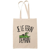 Sac Tote Bag dragon je le ferai demain beige - Planetee