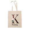 Tote Bag beige Kimberley Lettre Fleur - Planetee
