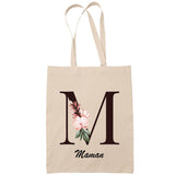 Tote Bag Beige Lettre Fleur Maman - Planetee