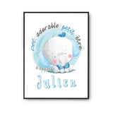 Affiche bébé prénom Julien Éléphant - Planetee