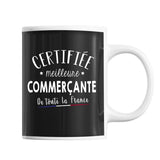 Mug Femme Commerçante Meilleure de France | Tasse Noire métier - Planetee