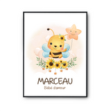 Affiche Marceau bébé d'amour abeille - Planetee