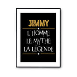 Affiche Jimmy prénom mythe légende Jaune - Planetee