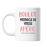 Mug Patinage de Vitesse C'est ma Routine Blanc - Planetee