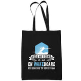 Sac Tote Bag Wakeboard Légende tu deviendras Noir - Planetee