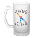 Chope de bière Patinage c'est la vie Patineur et Patineuse - Planetee