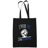 Sac Tote Bag Grève Je peux pas Noir - Planetee