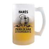 Chope de bière Farès Prénom Pilier de Bar - Planetee