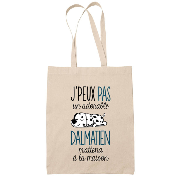 Sac Tote Bag dalmatien j'peux pas beige - Planetee