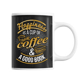 Mug Happiness is a cup of Coffee and good Book - Planetee