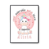 Affiche bébé prénom Alicia Licorne - Planetee