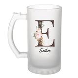 Chope de bière Esther Lettre Fleur - Planetee