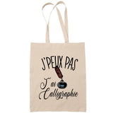 Sac Tote Bag J'peux pas Calligraphie beige - Planetee
