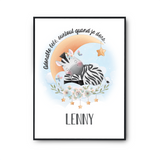 Affiche Lenny adorable bébé quand je dors Zèbre - Planetee